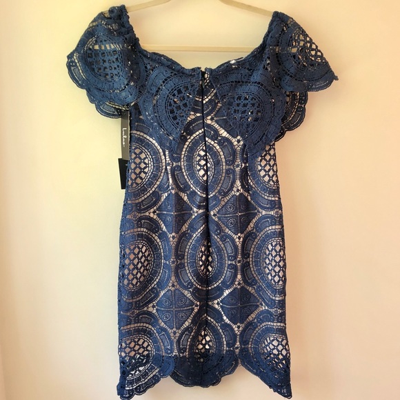 Lulu’s | NWT Bellissimo Crochet Off Shoulder Dress - Picture 4 of 6